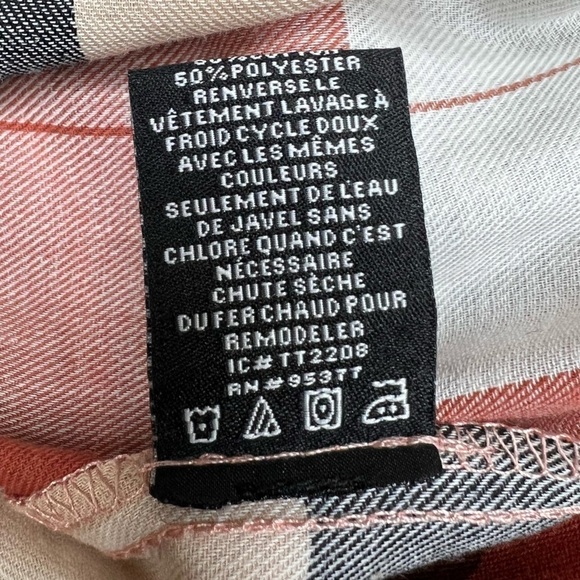 Sanctuary Bianca Puff Sleeve Nector Plaids Flannel Button Down Top - Size Large - Picture 7 of 9